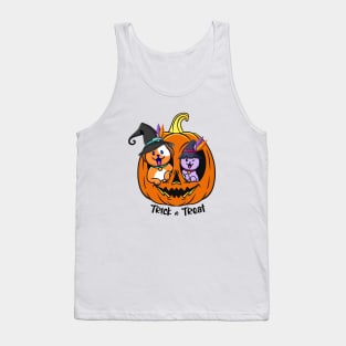 Pumpkin Halloween cat dog funny sticker Tank Top